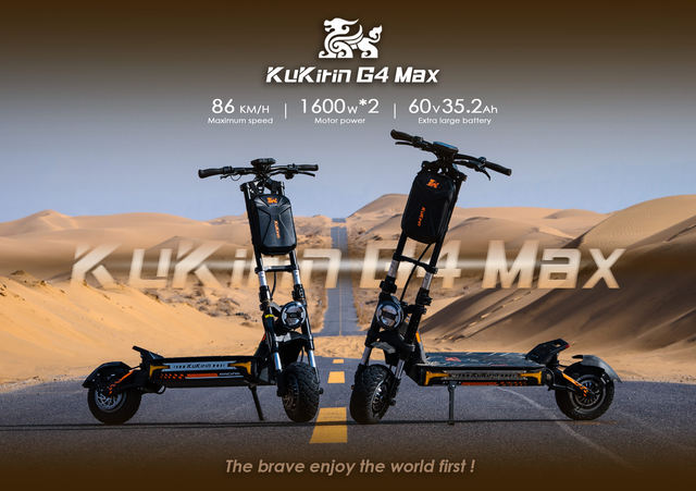 Kukirin g4 max off-road electric scooter 2*1600w engine 60V 35.2 Ah 95km maximum range 86 km/h maximum speed front and rear piston oil brake