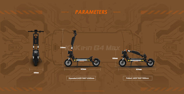 Kukirin g4 max off-road electric scooter 2*1600w engine 60V 35.2 Ah 95km maximum range 86 km/h maximum speed front and rear piston oil brake